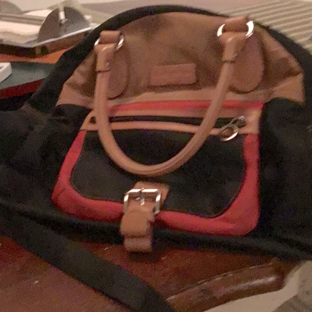 Lancaster Nylon Leather Multicolor Crossbody Bag